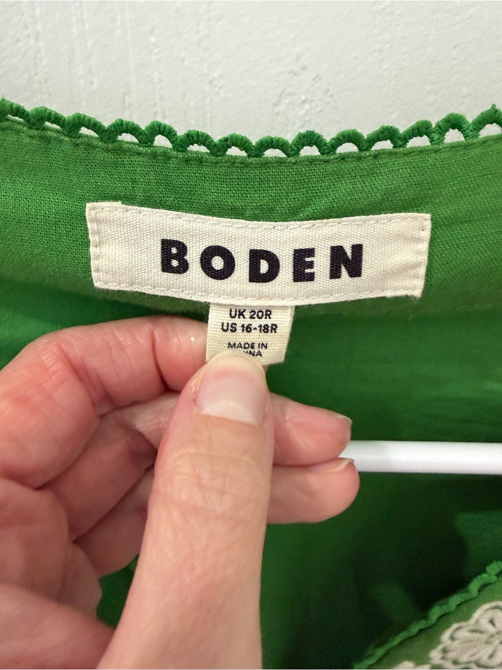 Boden Green Embroidered Tiered Dress - Picture 2 of 2